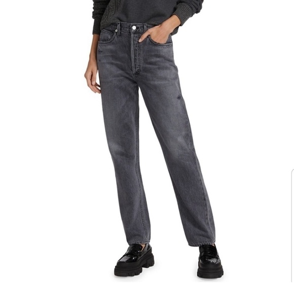 Citizens of Humanity Sabine High Rise Straight Leg Jeans in Black‎ Size 28 - Picture 3 of 13